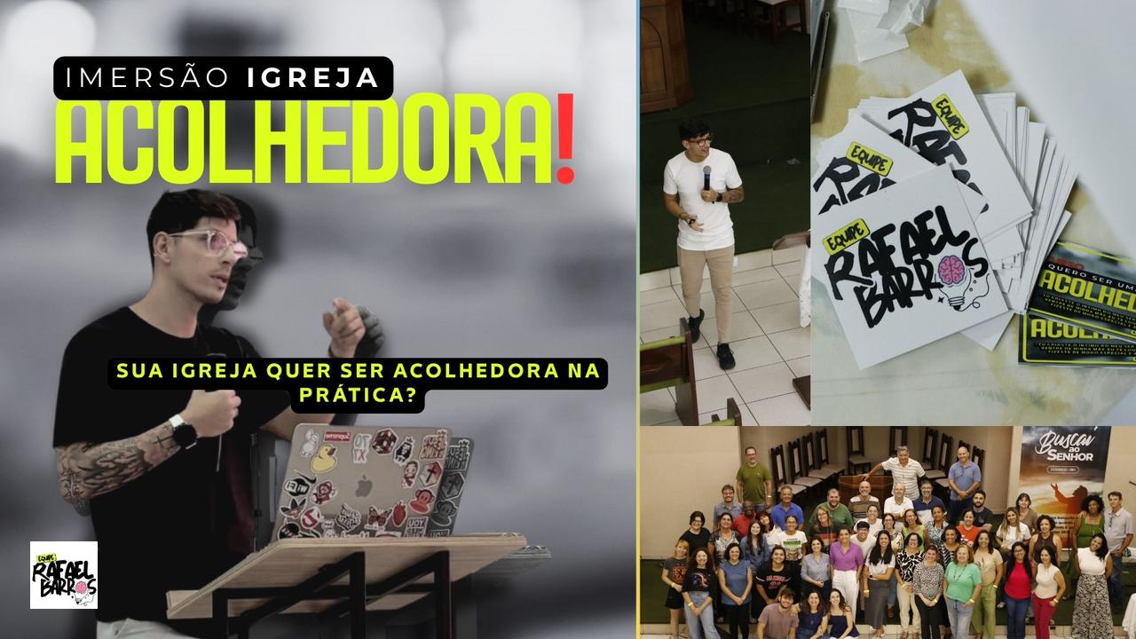 Capa da Imersão Igreja Acolhedora com a chamada 'Sua igreja quer ser acolhedora na prática?'